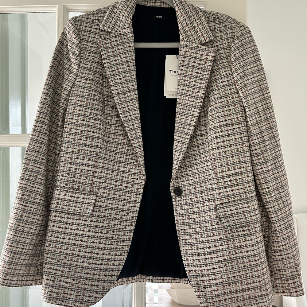 Theory Women's Plaid Blazer Jacket - Multicolor
